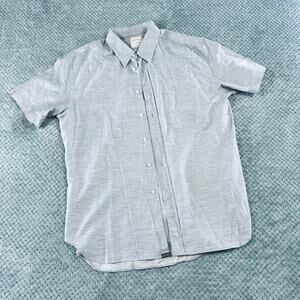 BILLY REID Light Blue Heathered Standard Cut Cotton Button Down Polo Italy Made